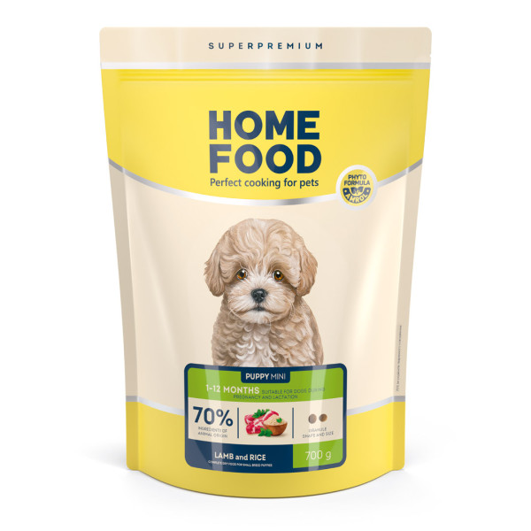 Home Food (Хоум Фуд) Puppy Mini Lamb&Rice - Сухой корм для щенков мелких пород ягненок и рис 700 г