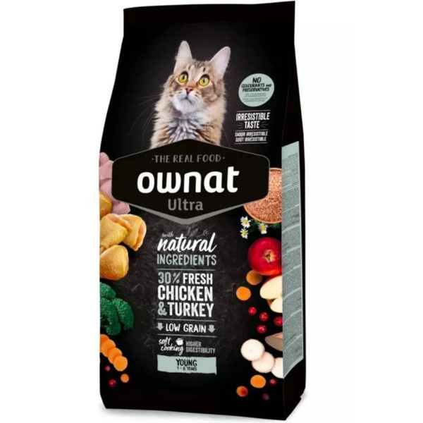 Ownat Ultra (Овнат Ультра) Cat Chicken & Turkey - Сухой корм для кошек с курицей и индейкой 0,4 кг
