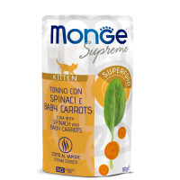 Monge (Монж) Supreme Cat Grain Free Tuna, Spinach & Carrot Kitten - Влажный беззерновой корм для котят с мясом курицы, шпинатом и морковью 80 г