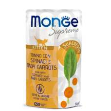 Monge (Монж) Supreme Cat Grain Free Tuna, Spinach & Carrot Kitten - Вологий беззерновий корм для кошенят з м’ясом курки, шпинатом та морквою 80 г