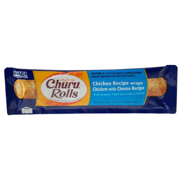 INABA (Инаба) Dog Churu Rolls With Chicken Cheese - Лакомство для собак палочки с курицей и сыром 12 г