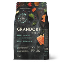 Grandorf (Грандорф) Fresh Salmon & Sweet Potato Adult Sterilised Cat - Сухой беззерновой корм для взрослых стерилизованных котов с мясом лосося и бататом 400 г