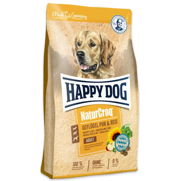 Happy Dog (Хепи Дог) NaturCroq Poultry & Rice Adult All Breeds - Сухой корм для взросых собак всех пород с мясом птицы и рисом 11 кг