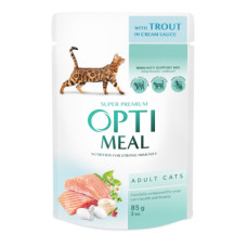 Optimeal (Оптиміл) Cat Trout in Cream Gravy - Вологий корм для котів з фореллю в кремовому соусі  85 г