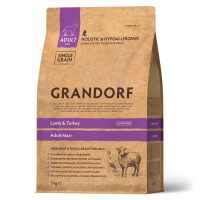 Grandorf (Грандорф) Lamb & Turkey Adult Maxi - Сухой гипоаллергенный корм для собак крупных пород с ягненком и индейкой 3 кг