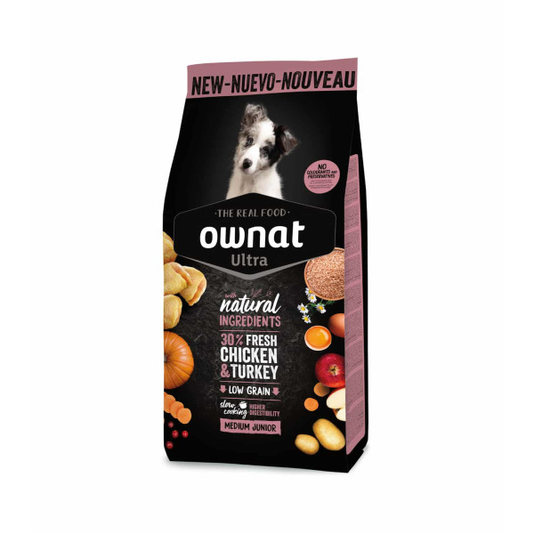 Ownat Ultra (Овнат Ультра) Dog Puppy Medium Chicken & Turkey - Сухой корм для щенков средних пород с курицей и индейкой 12 кг