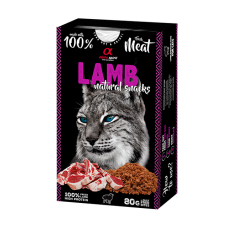 Alpha Spirit Cat Natural Snack Lamb - Напіввологі ласощі з ягням для дорослих котів 80 г