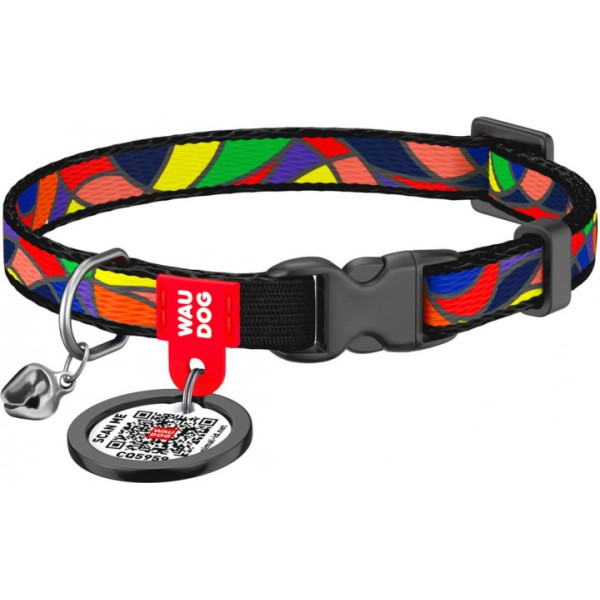 Нашийник, "Вітраж", пласт. фастекс, Ш 10 мм, Довжина 20-30 см, XS, WAUDOG Nylon c QR