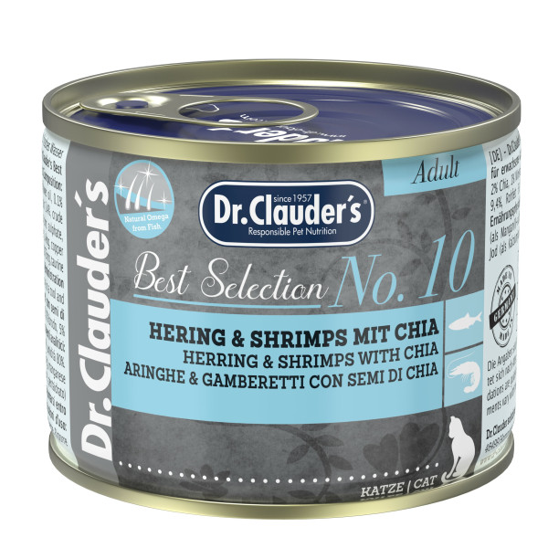 Dr.Clauder's (Клаудер) Best Selection №10 Herring & Shrimps - Влажный корм для кошек с сельдью и креветками 200 г