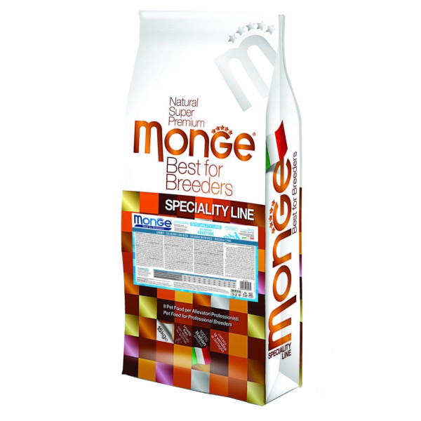 Monge (Монж) Dog Salmon & Rice Light Adult All Breeds Сухой корм для взрослых собак всех пород для контроля веса с мясом лосося и рисом 15 кг
