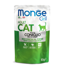 Monge (Монж) Grill Cat Grain Free Rabbit Jelly Adult - Вологий беззерновий корм для дорослих котів шматочки в желе з м’ясом кролика 85 г