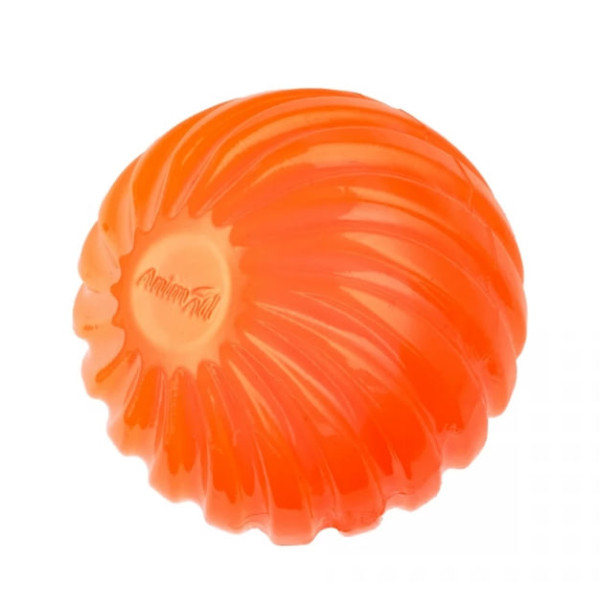 AnimAll Fun - Игрушка мяч волна с пищалкой, для собак и котов, оранжевый, 65 мм