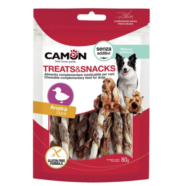 Camon (Камон) Dog Treats Sticks Wrapped With Duck - Лакомство для собак палочки из говяжьей кожи обмотанные утиной грудкой 80 г