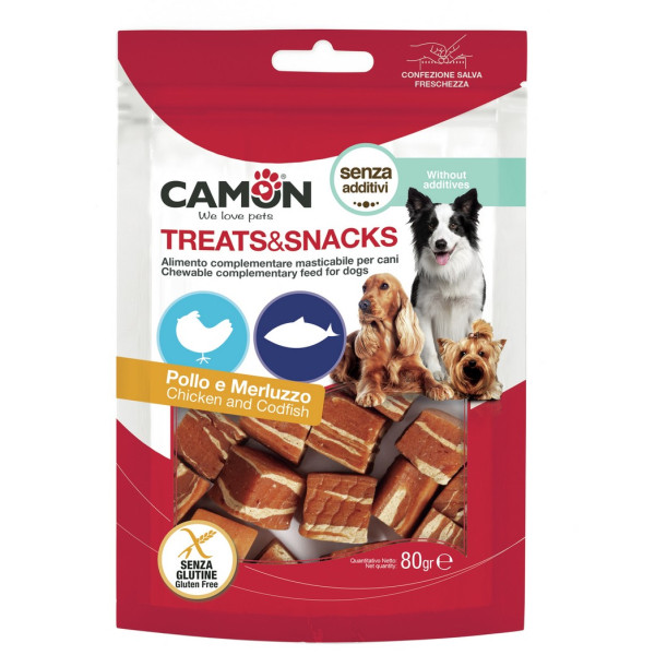 Camon (Камон) Dog Treats Dice With Chicken&Cod - Лакомство для собак кубики с курицей и треской 80 г