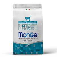 Monge (Монж) Cat Chicken Kitten - Сухой корм для котят, беременных и кормящих кошек с мясом курицы 400 г