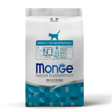Monge (Монж) Cat Chicken Kitten - Сухий корм для кошенят, вагітних та годуючих котів з м’ясом курки 400 г
