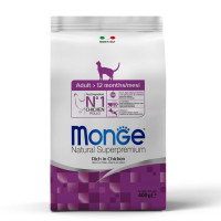Monge (Монж) Cat Chicken Adult - Сухий корм для дорослих котів з м’ясом курки 400 г
