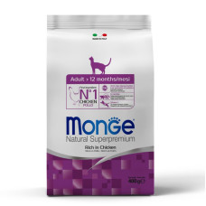 Monge (Монж) Cat Chicken Adult - Сухий корм для дорослих котів з м’ясом курки 400 г