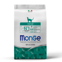 Monge (Монж) Cat Chiсken Hairball Adult - Сухой корм для взрослых котов для выведения шерсти с мясом курицы 400 г