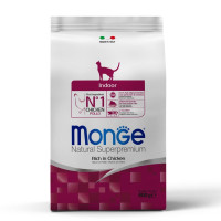 Monge (Монж) Cat Chicken Indoor Adult - Сухий корм для дорослих котів які живуть у приміщенні з м’ясом курки 400 г