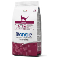 Monge (Монж) Cat Indoor Adult Rich in Chicken сухой корм для взрослых домашних котов с курицей и рисом 1.5 кг