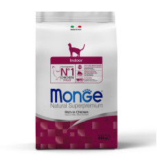 Monge (Монж) Cat Chicken Indoor Adult - Сухой корм для взрослых котов живущих в помещении с мясом курицы 1.5 кг