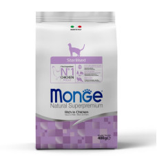 Monge (Монж) Cat Chicken Sterilised Adult - Сухий корм для дорослих стерилізованих котів з м’ясом курки 400 г