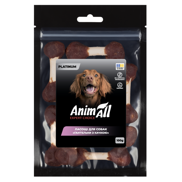 Animall (Энимал) Platinum - Лакомства для собак гантельки с уткой 100 г