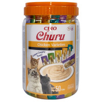 INABA (Инаба) Cat Churu Mousse Chicken Varieties - Лакомство для кошек сливочный мусс в стеках разновидности вкусов с курицей 700 г