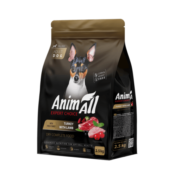 Animall (Энимал) Dog Small Breed Fresh Turkey and Lamb - Сухой корм для собак мелких пород со свежей индейкой и ягненком 2.5 кг