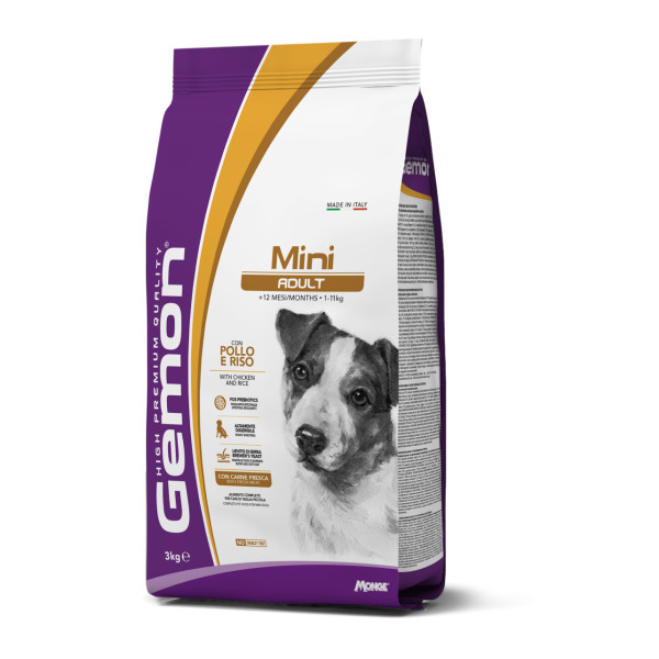 Gemon (Джемон) Dog Chicken & Rice Adult Mini - Сухой корм для взрослых собак мелких пород с мясом курицы и рисом 3 кг