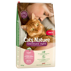 Mera (Мера) Cats Nature Grain Free Salmon Sterilised & Light Adult - Сухой беззерновой корм для взрослых стерилизованных котов для контроля веса с мясом лосося 10 кг