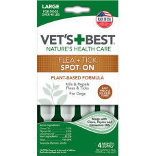 Vet`s Best (Ветс Бест) Flea + Tick Spot On Tubes Large - Краплі від бліх та кліщів для собак від 18 кг 4 шт.