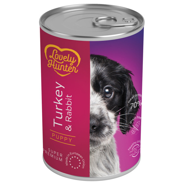 Lovely Hunter (Лавли Хантер) Puppy with Turkey and Rabbit - Влажный корм для щенков с индюшатиной и крольчатиной 400 г