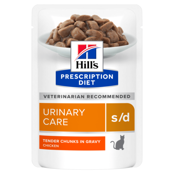 HILL`S (Хилс) Prescription Diet S/D Chiken - Влажный корм для кошек, уход за мочевыделительной системой, с курицей 85 г