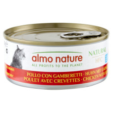 Вологий корм Almo Nature (Альмо Натюр) HFC Cat Natural Chicken & Shrimps для котів з куркою та креветками 150 г